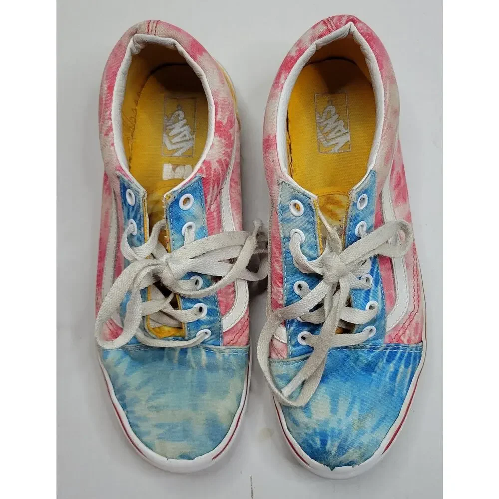 Vans Classics Old Skool Low Tie Dye - Blue / Red / White / Yellow - 7.0Y Junior